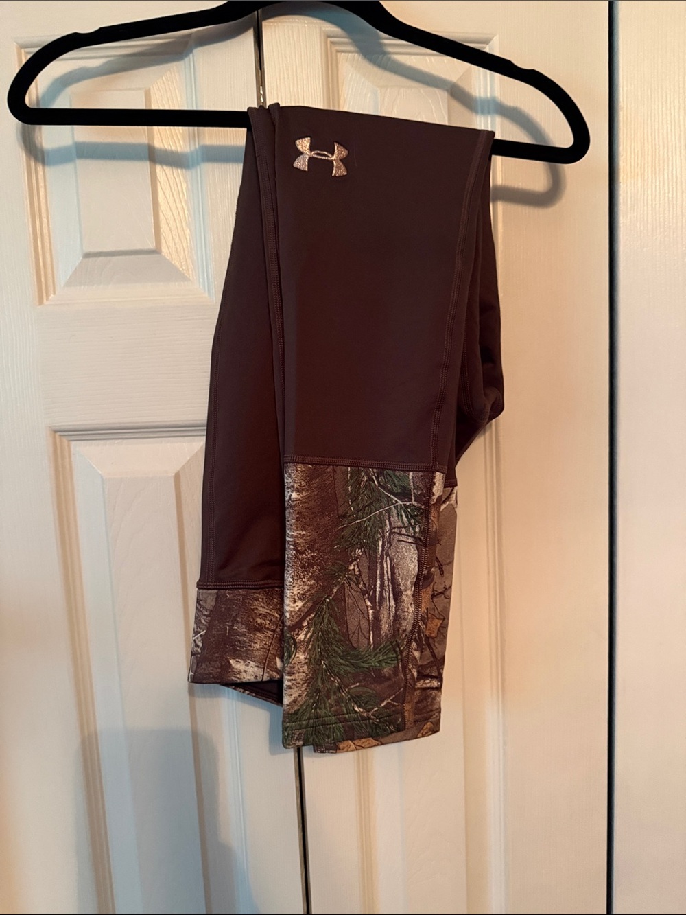 Under Armour Brown Leggings with Woodland Camo Trim
